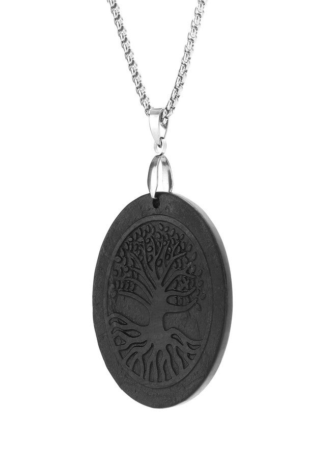 SZFMSWE Shungite Necklace Tree of Life Shungite Stone Pendant - Image 1